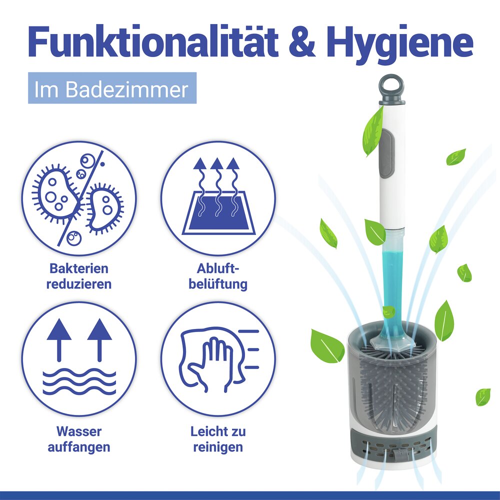 2in1 WC-Garnitur mit Reinigungsmittel-Spender