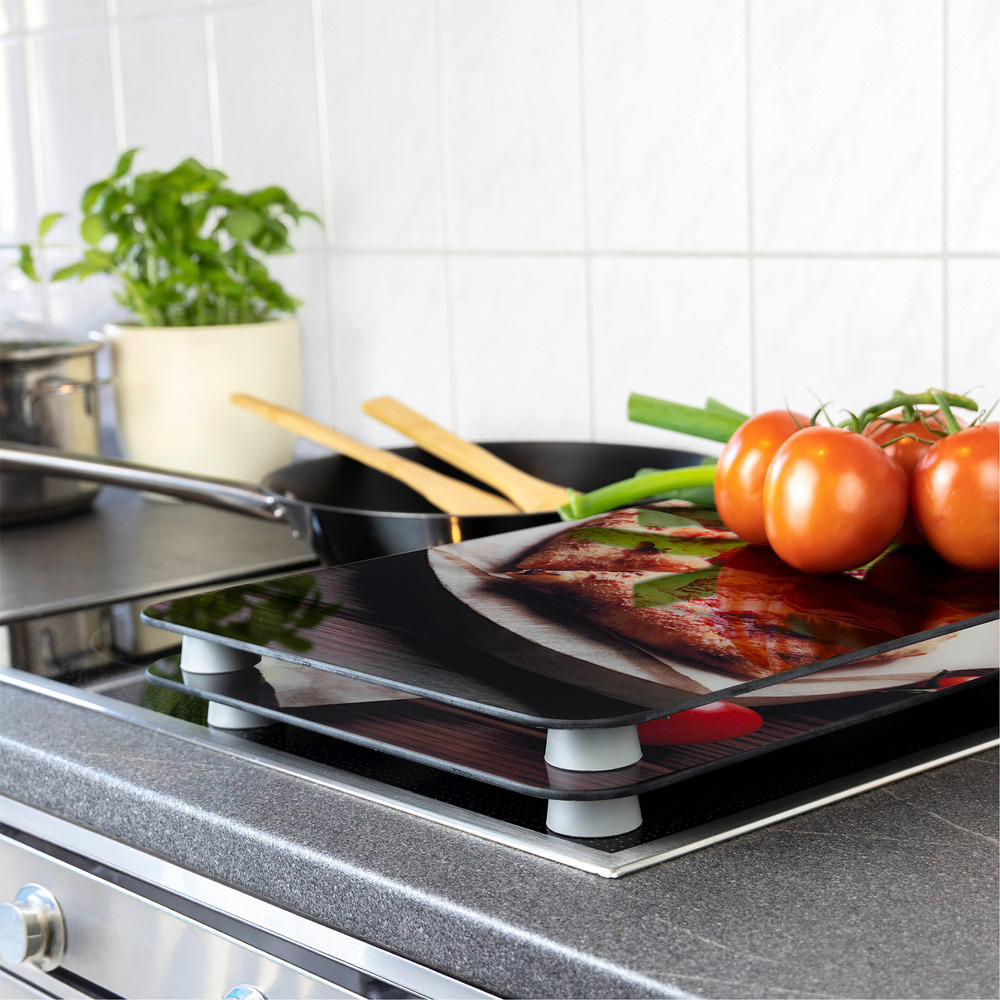 PIZZA 2er-Set Herdabdeckplatten aus Glas
