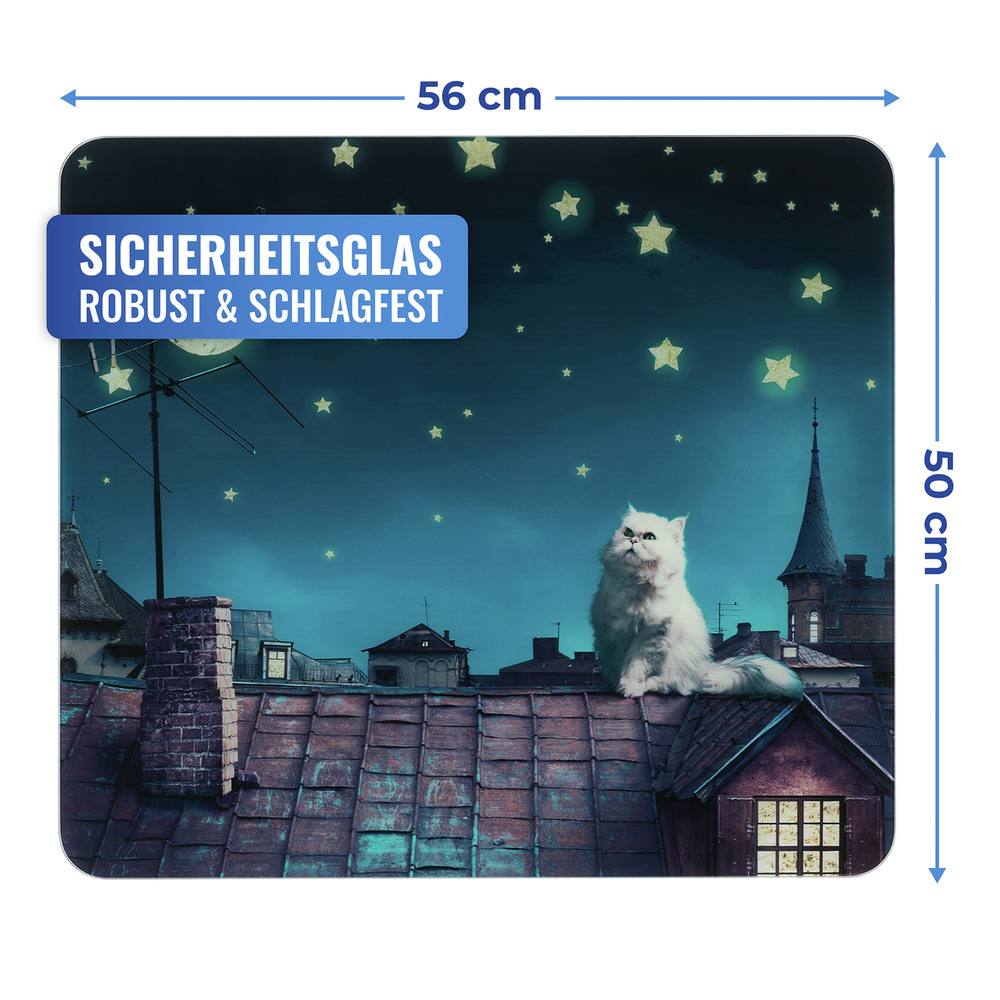 MOON CAT Multiplatte 56x50 cm aus Glas