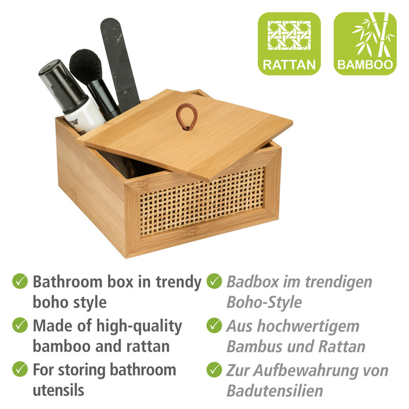 ALLEGRE M Badbox mit Deckel, Bambus & Rattan