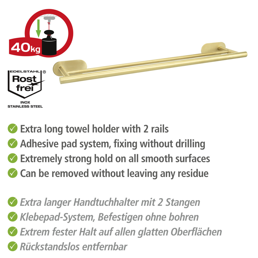 Duo OREA Gold matt Turbo-Loc® 60 cm Badetuchstange Duo OREA Gold matt Turbo-Loc® 60 cm Badetuchstange
