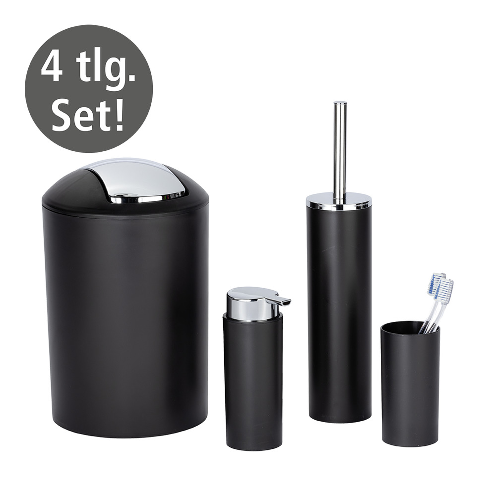 CALVO schwarz matt Badzubehör-Set, 4-teilig