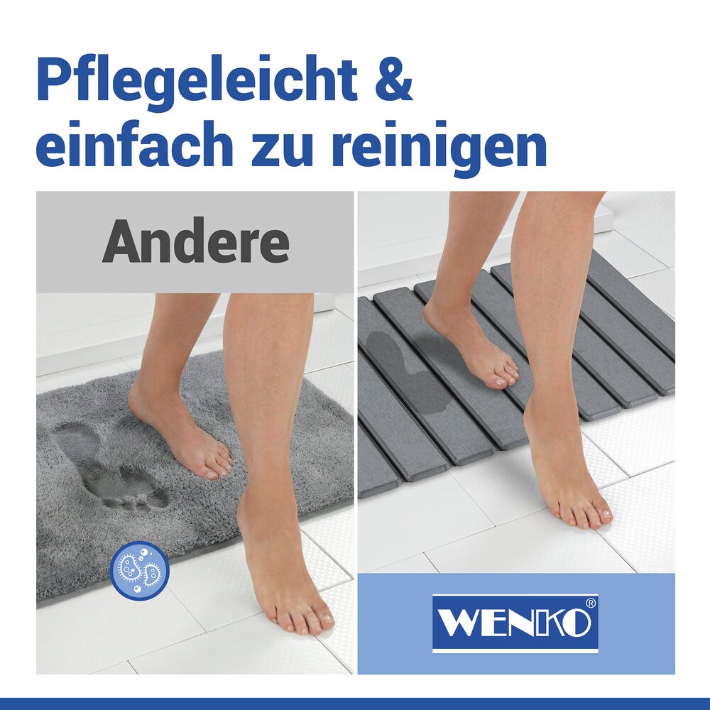 TRITEA grau Badematte schnelltrocknend 55x39cm