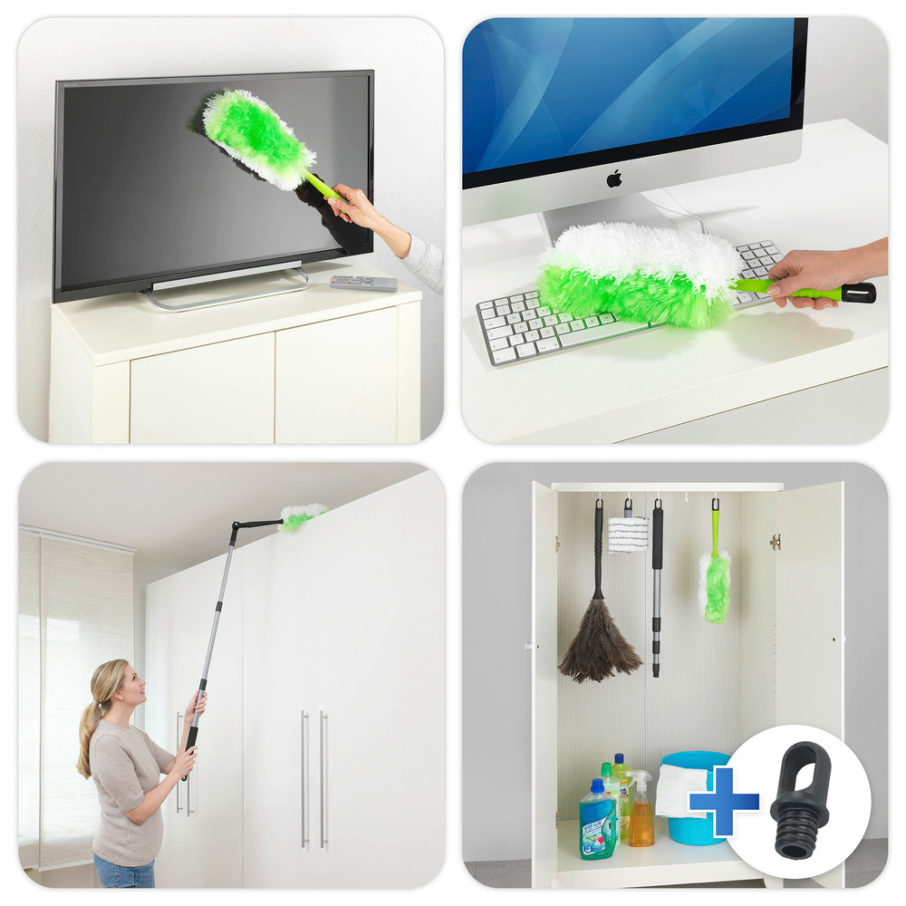 Staubwedel 2in1 mit Teleskopstiel und Knickgelenk