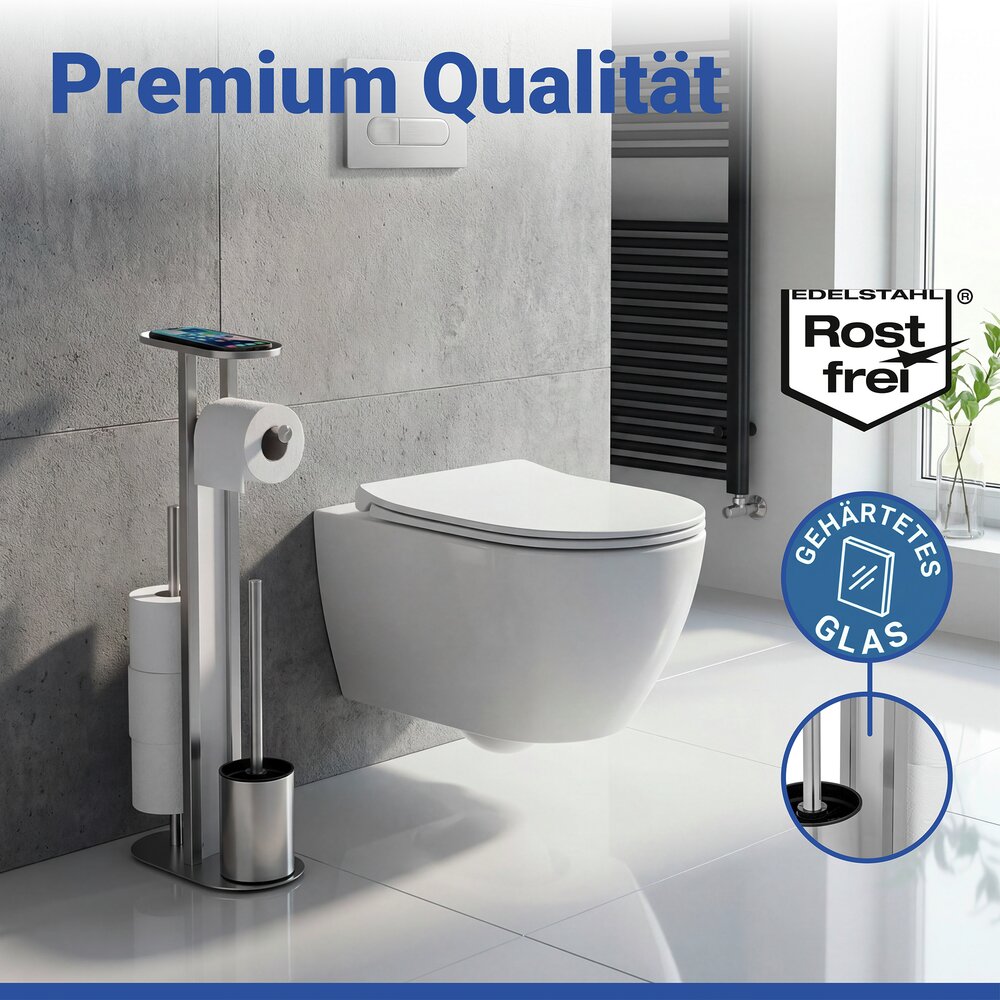 OREA Matt Stand-WC-Garnitur aus Edelstahl