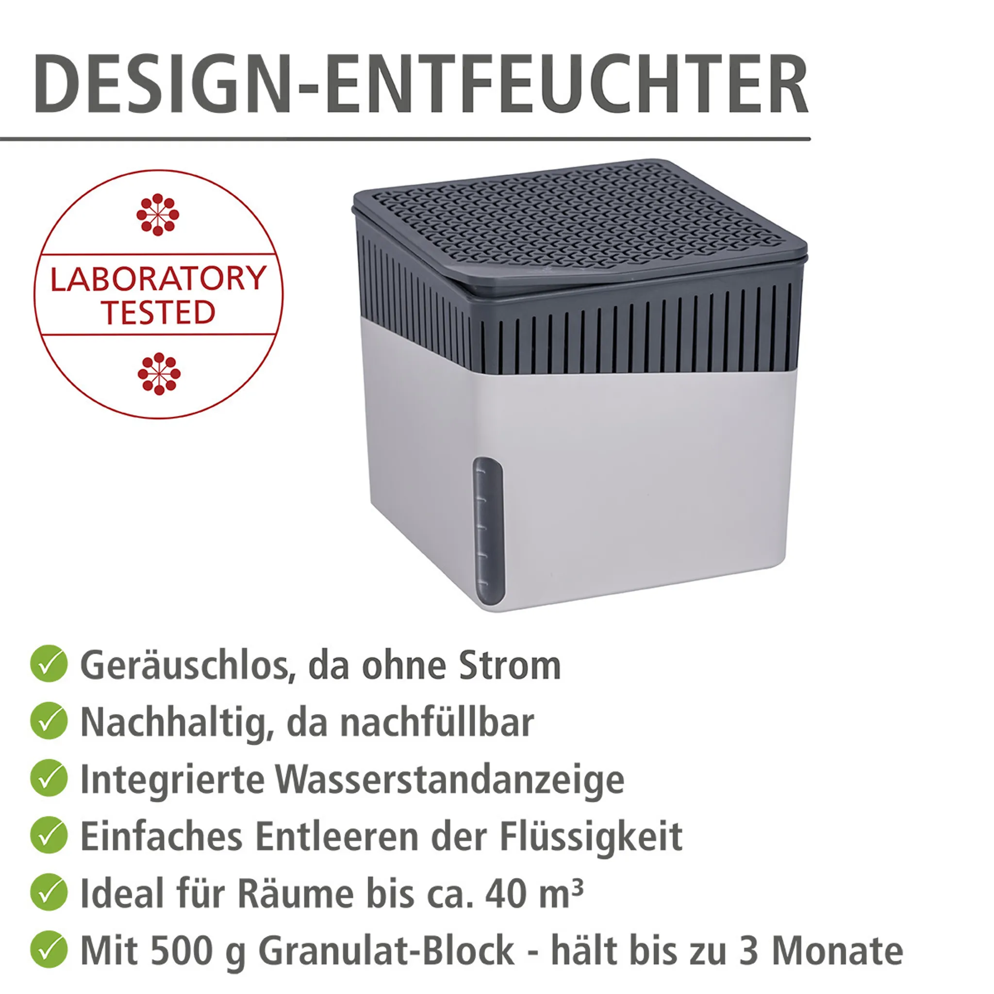 CUBE grau Entfeuchter 500g, 2er-Set
