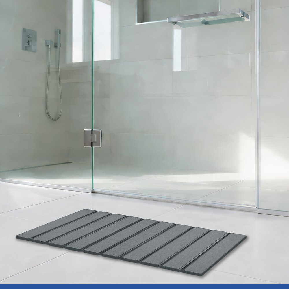 TRITEA grau Badematte schnelltrocknend 55x39cm