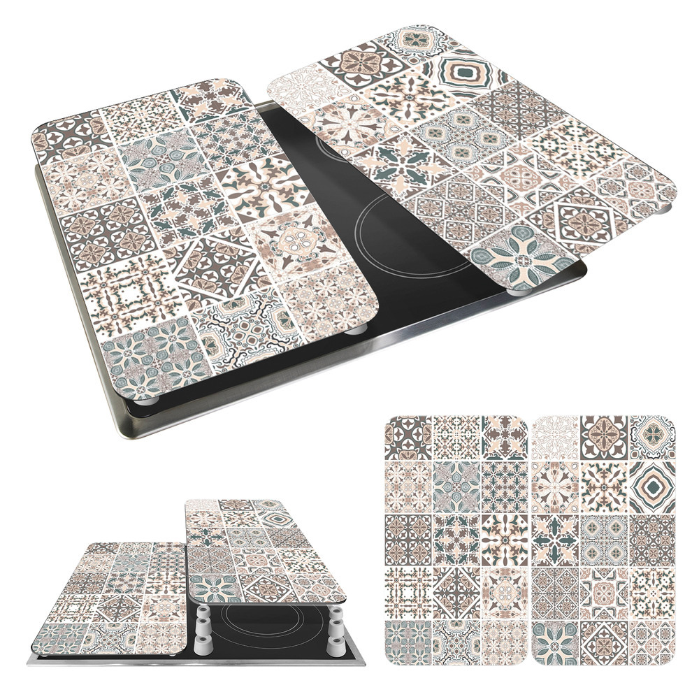 KACHEL 2er-Set Herdabdeckplatten aus Glas