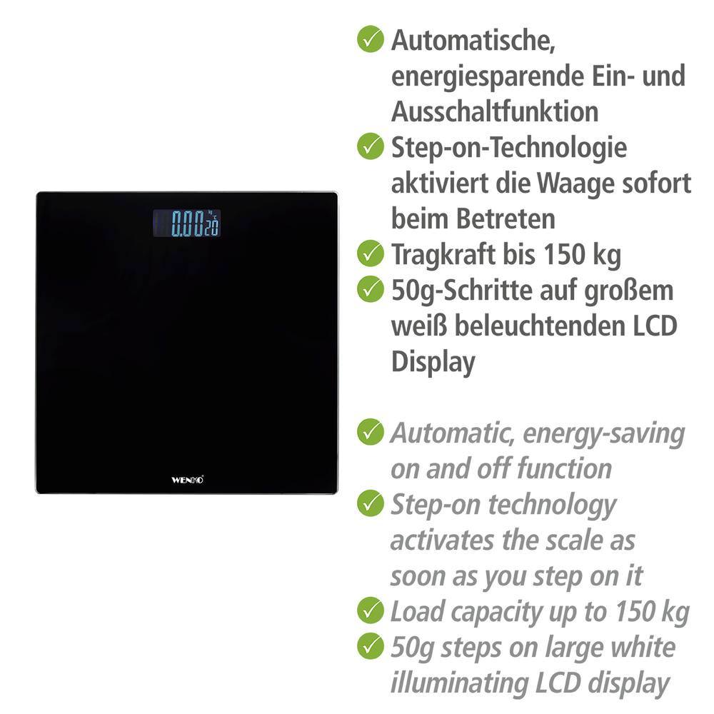 LCD schwarz Personenwaage mit LCD-Display