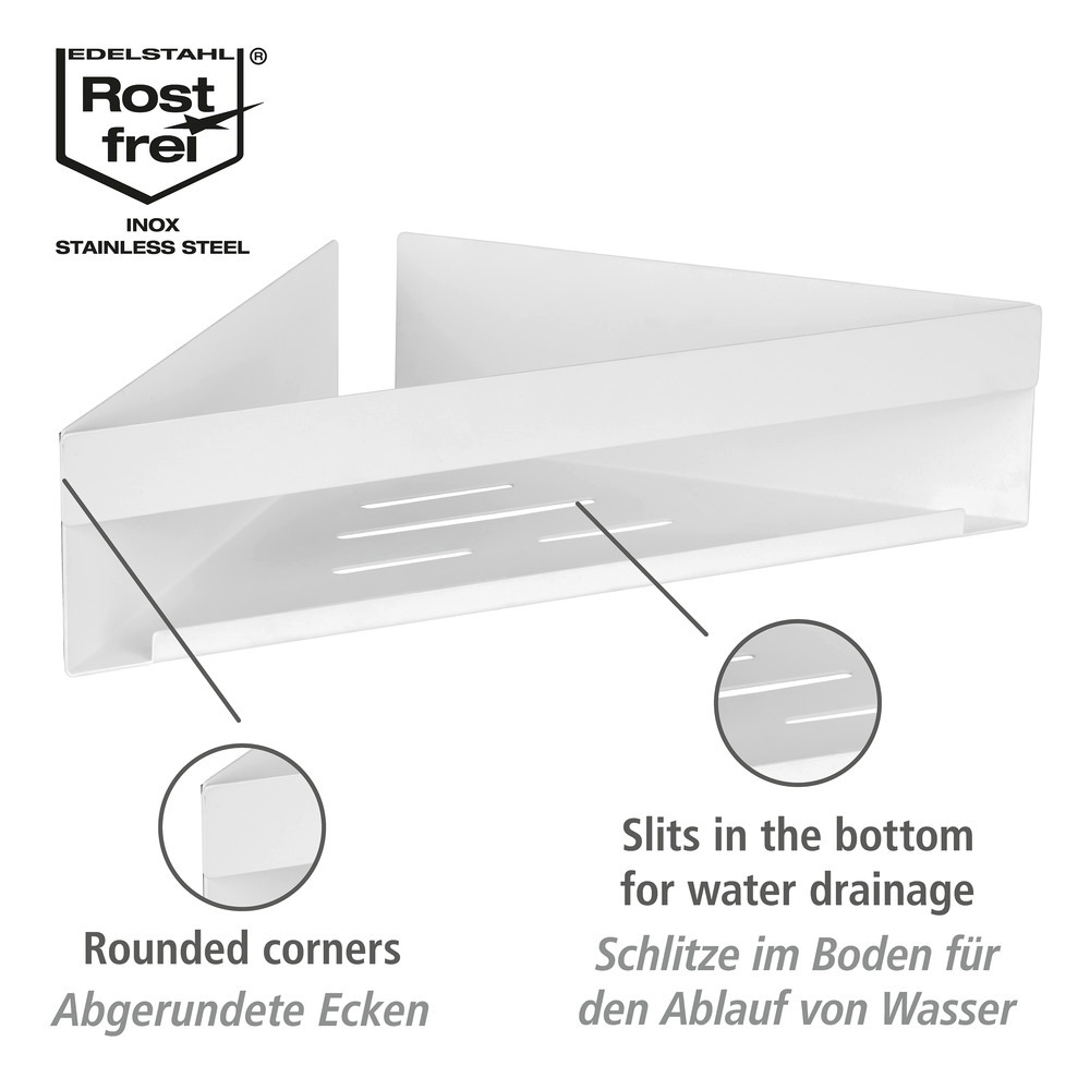 GENOVA white Turbo-Loc® Eckablage, ohne Bohren