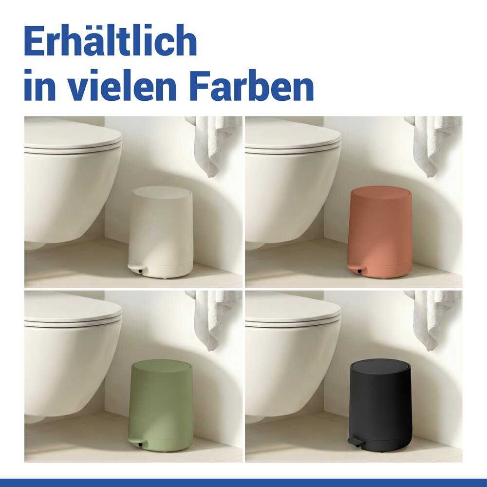 FABLO creme Treteimer mit Absenkautomatik, 5 Liter