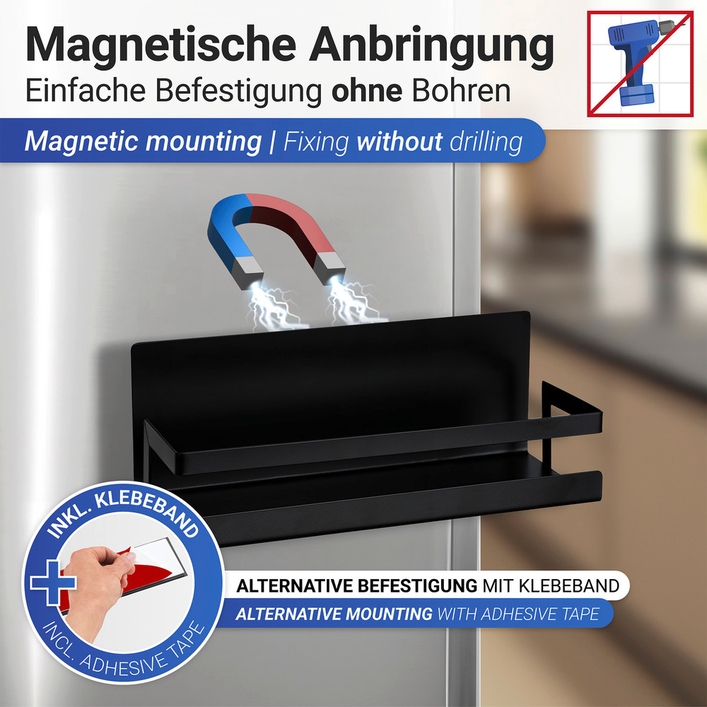 IMA Magnetisches Gewürzregal in schwarz