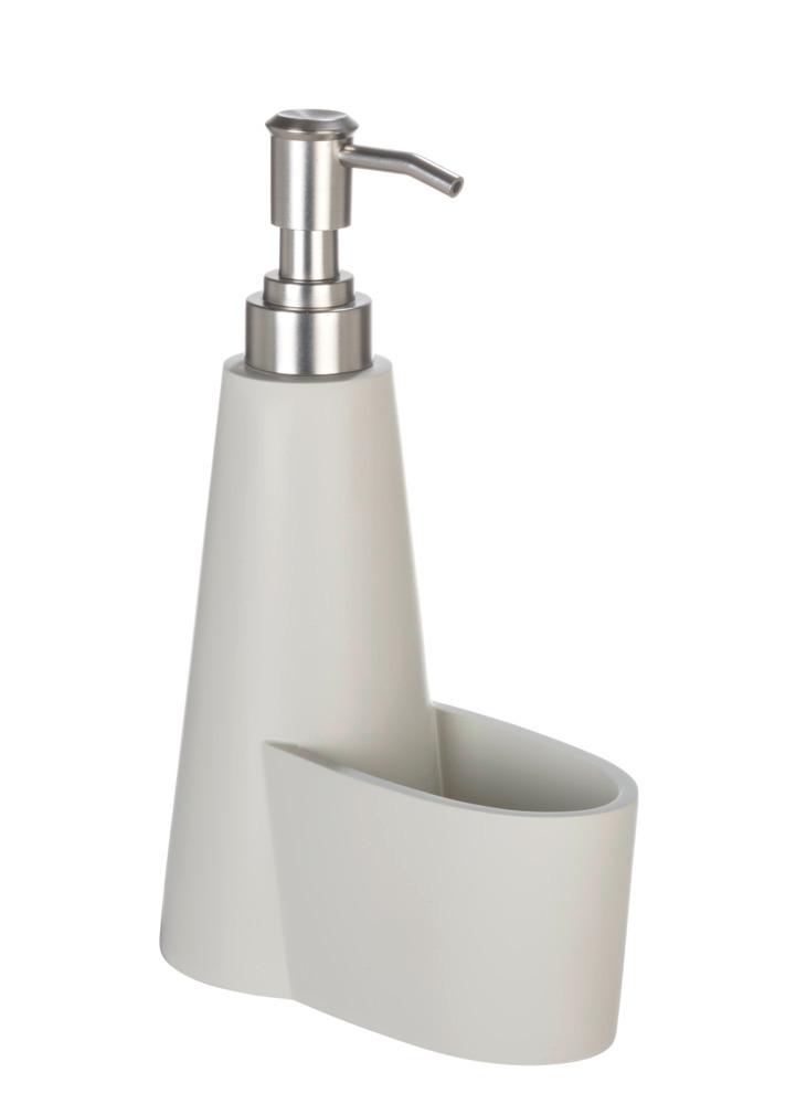 Seifenspender Mod. SIMRA, creme/silber, Kunststoff, 0,3l, 14,5x22,5x8 cm
