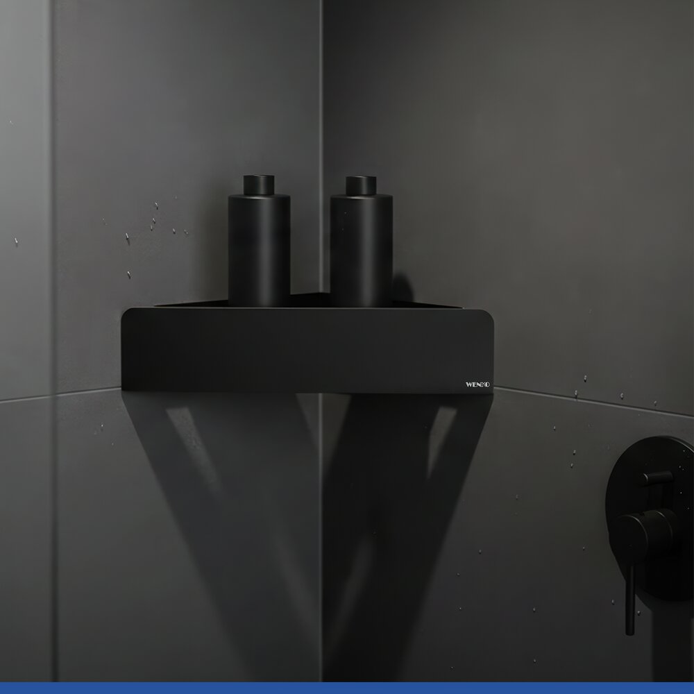 LIZAN schwarz Turbo-Loc® Eckablage aus Edelstahl