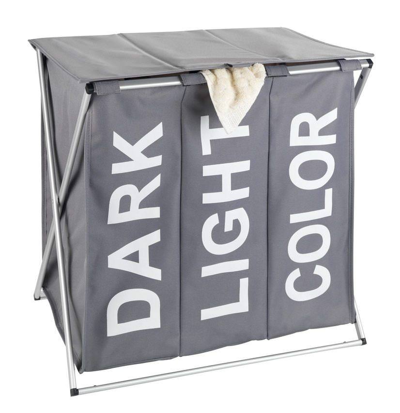 62092100_waeschesammler-trio-top-grau-1 TRIO Top grau Wäschekorb, faltbar, 129 Liter