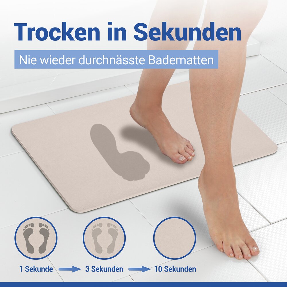 SIMI ecru Badematte schnelltrocknend 60x39cm
