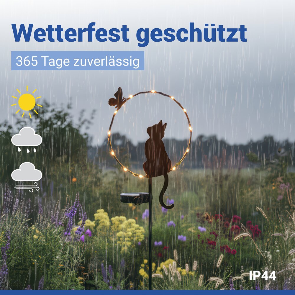 KATZE Gartenstecker aus Metall, solarbetrieben