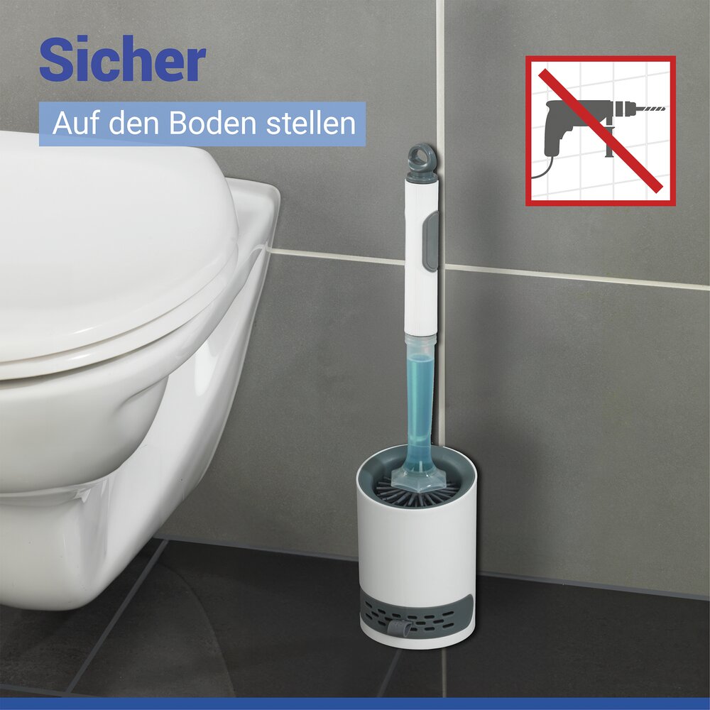 2in1 WC-Garnitur mit Reinigungsmittel-Spender