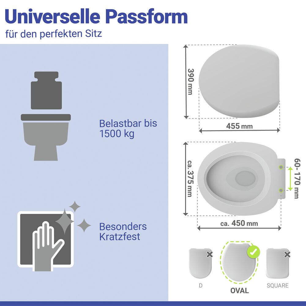 CREVADA WC-Sitz DuroUnbreakable® bis 1500 kg