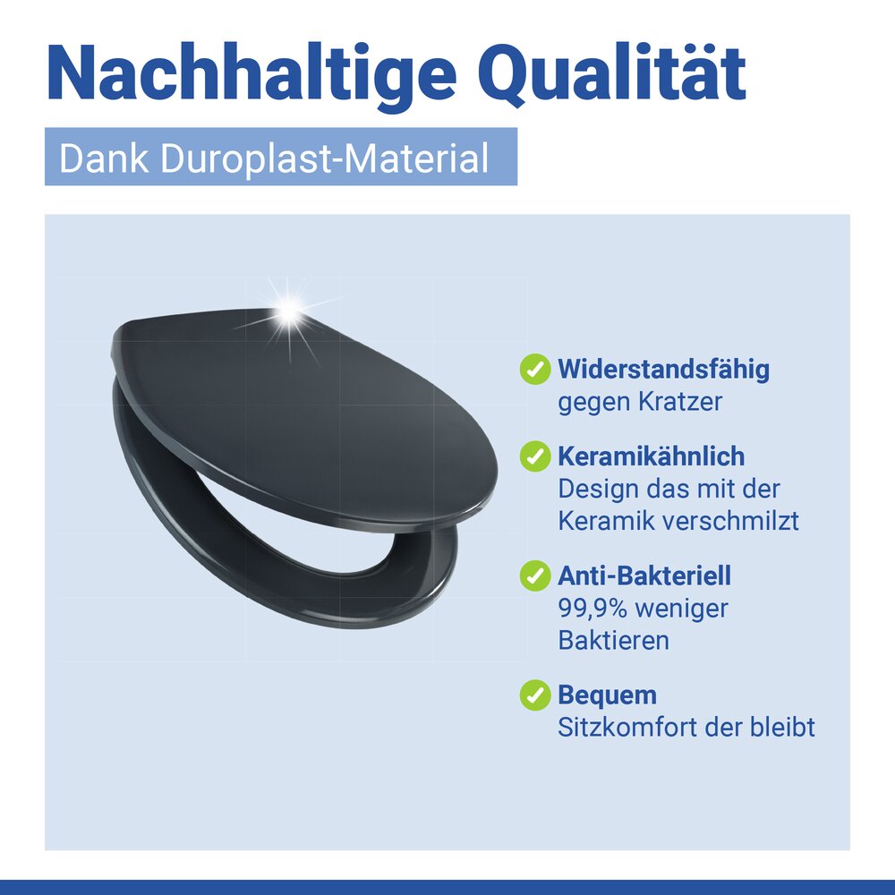 SAMOS grau Premium WC-Sitz belastbar bis 175 kg