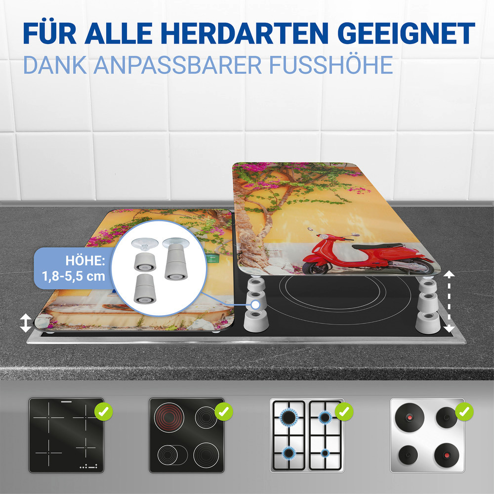 DOLCE VITA 2er-Set Herdabdeckplatten aus Glas