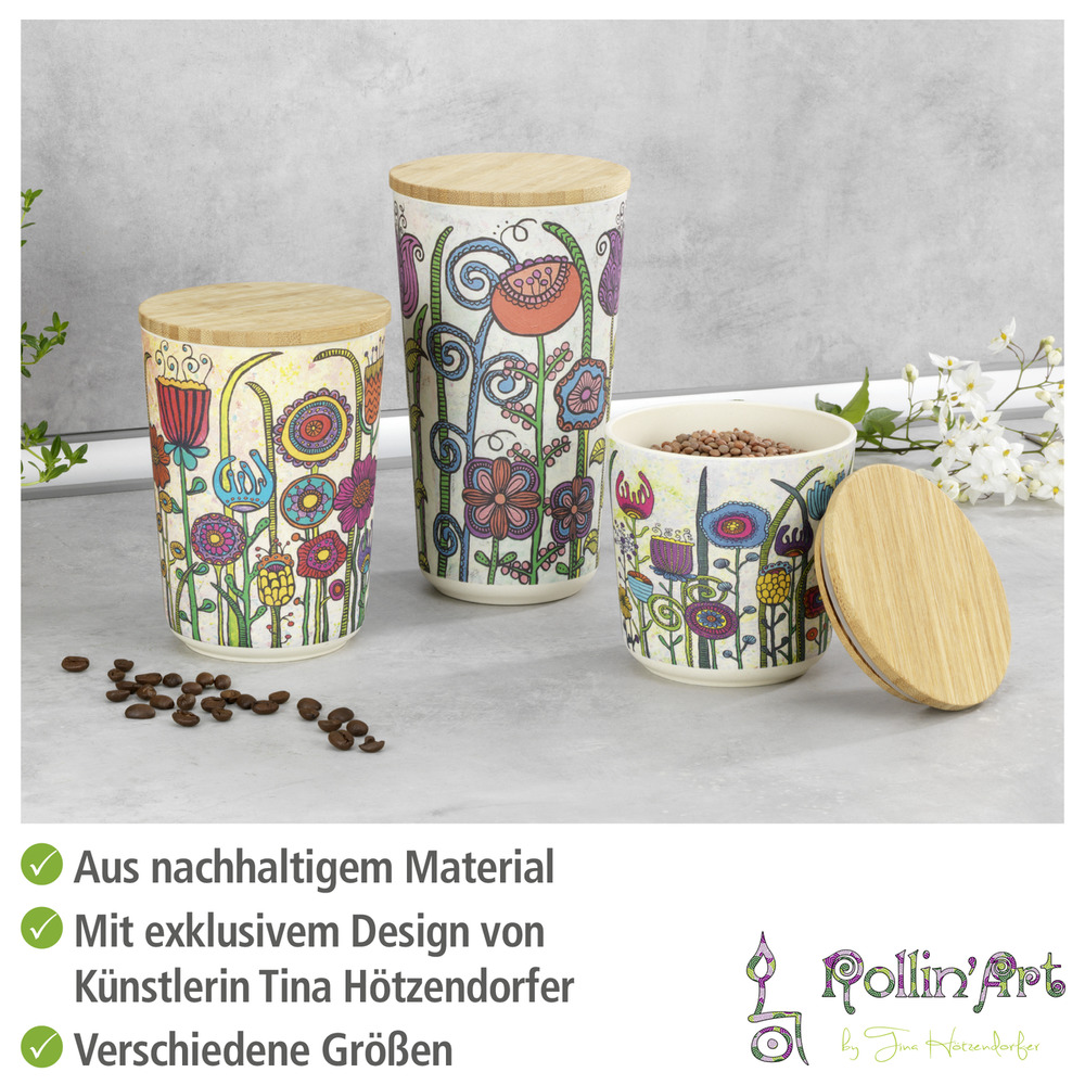 GARDEN Vorratsdose mit Bambusdeckel; 3er-Set