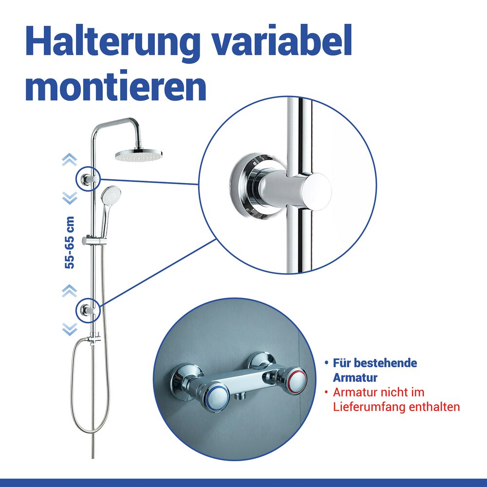 UNO chrom Brauseset mit 2 Duschköpfen