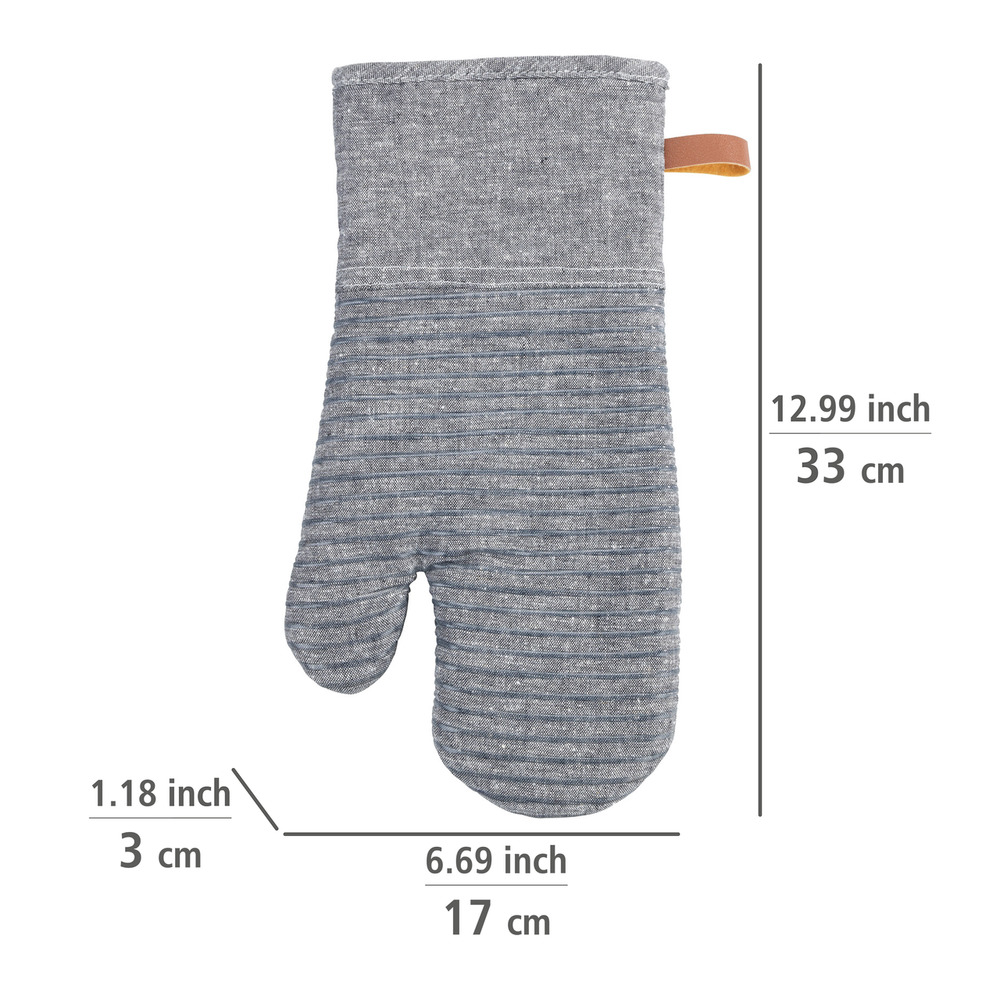 ADA Stripes grau Topfhandschuhe aus Baumwolle