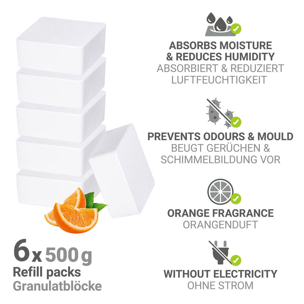 CUBE Entfeuchter Nachfüller 6x 1000g Orangenduft