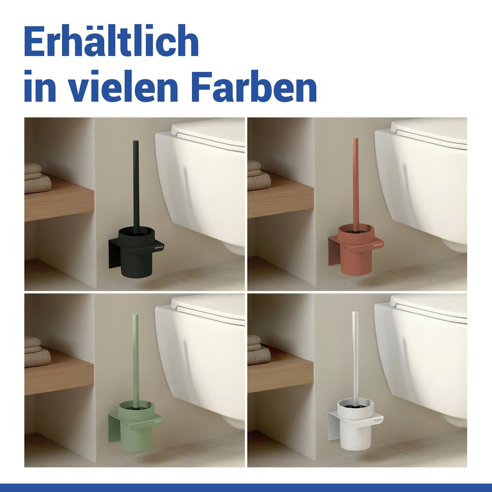 LIZAN schwarz Turbo-Loc® WC-Garnitur ohne Bohren