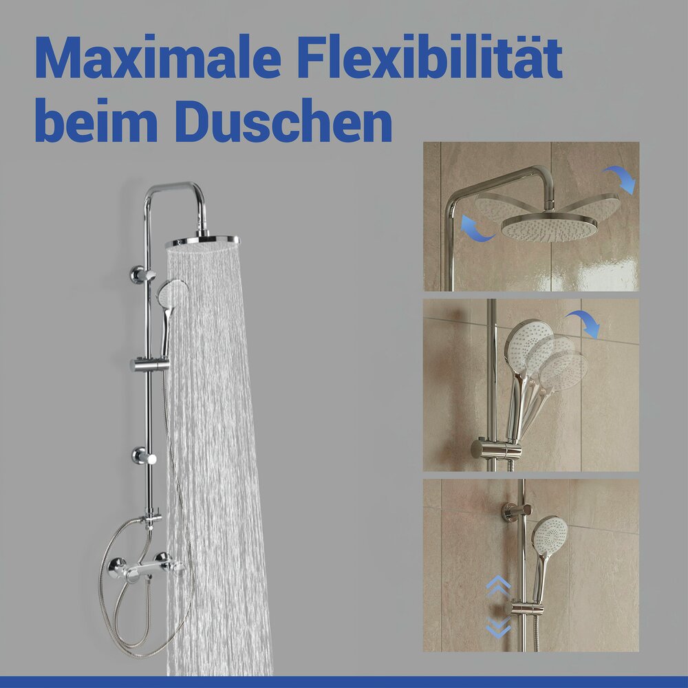 UNO chrom Brauseset mit 2 Duschköpfen