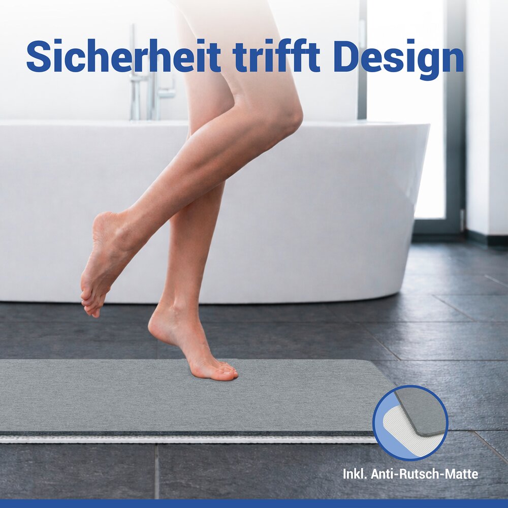 SIMI grauBadematte schnelltrocknend 80x50cm