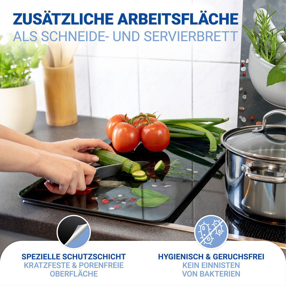 KRÄUTERKÜCHE 2er-Set Herdabdeckplatten aus Glas
