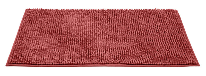 CHENILLE Rot Badteppich, 50x80 cm, waschbar