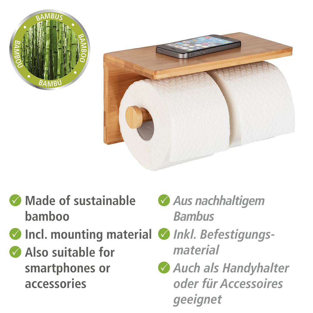 Duo BAMBUSA Toilettenpapierhalter aus Bambus