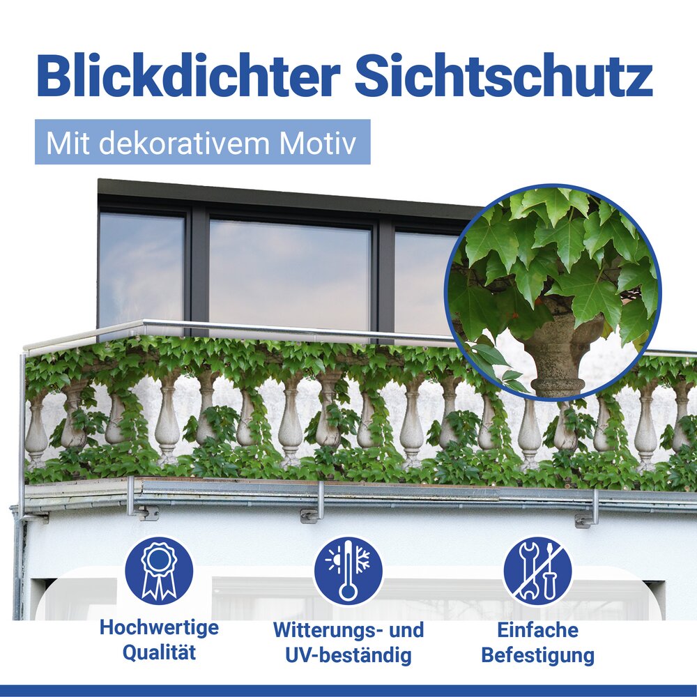 EFEU-ZAUN Balkon-Sichtschutz, 85x500 cm