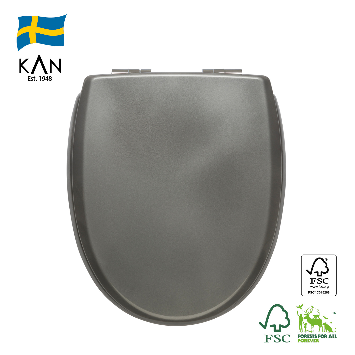 KAN 3001 WC-Sitz Exclusive SILBER metallic, Softclose