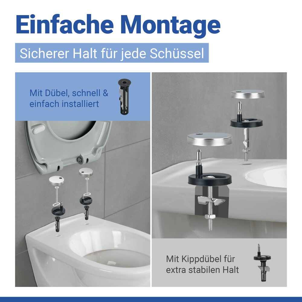 OTTANA hellgrau WC-Sitz antibakteriell beschichtet