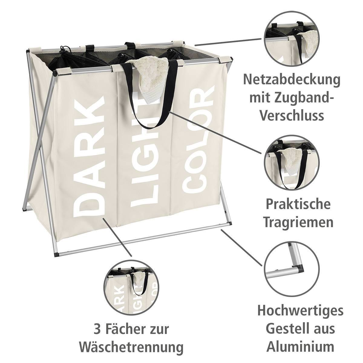 TRIO beige Wäschesammler, faltbar, 129 Liter