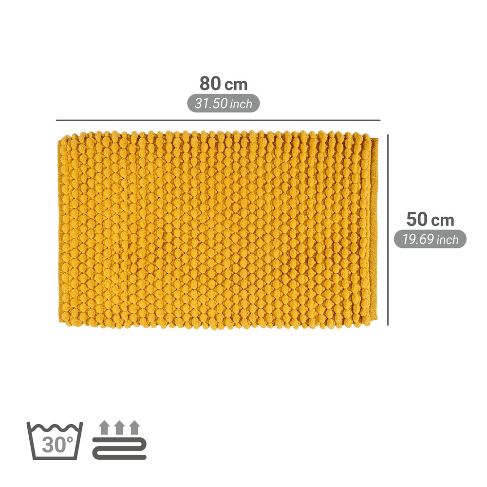 SOLIVO senfgelb Badteppich 2200 g/m², 50x80 cm
