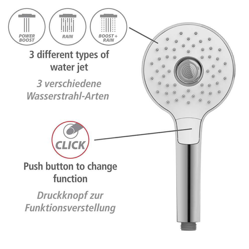 24912100_duschkopf-power-boost-chrom4 POWERBOOST rund Duschkopf 3 Strahlarten Ø12 cm