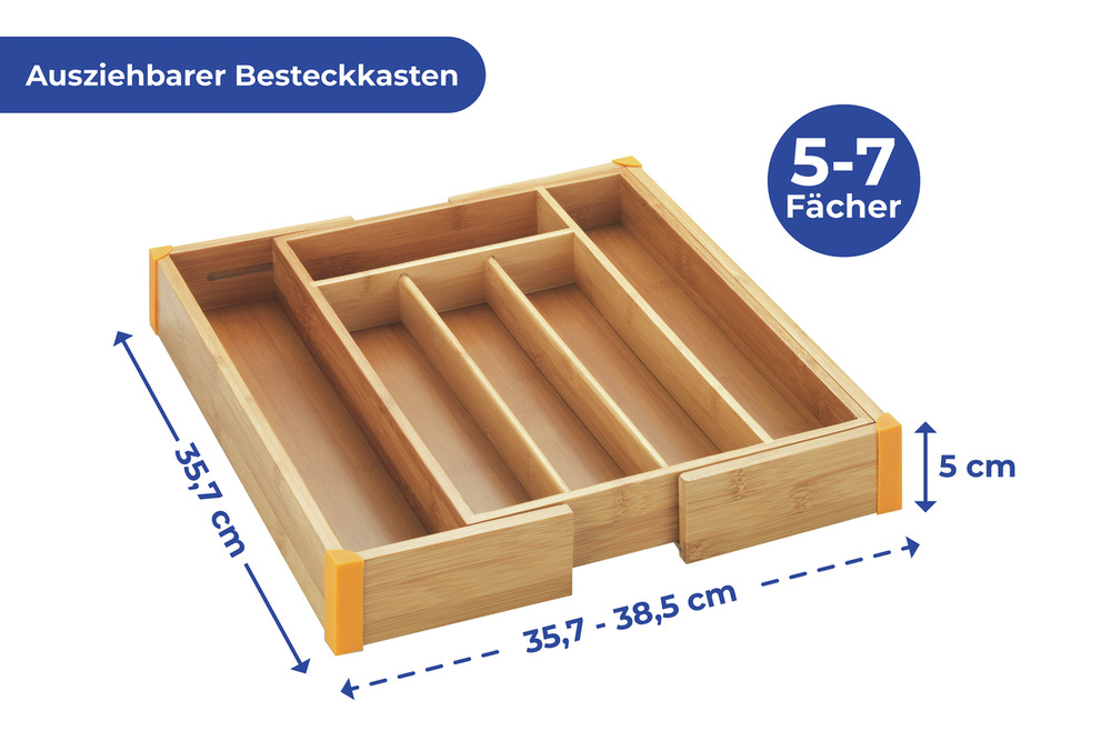 BAMBUS Besteckkasten, ausziehbar