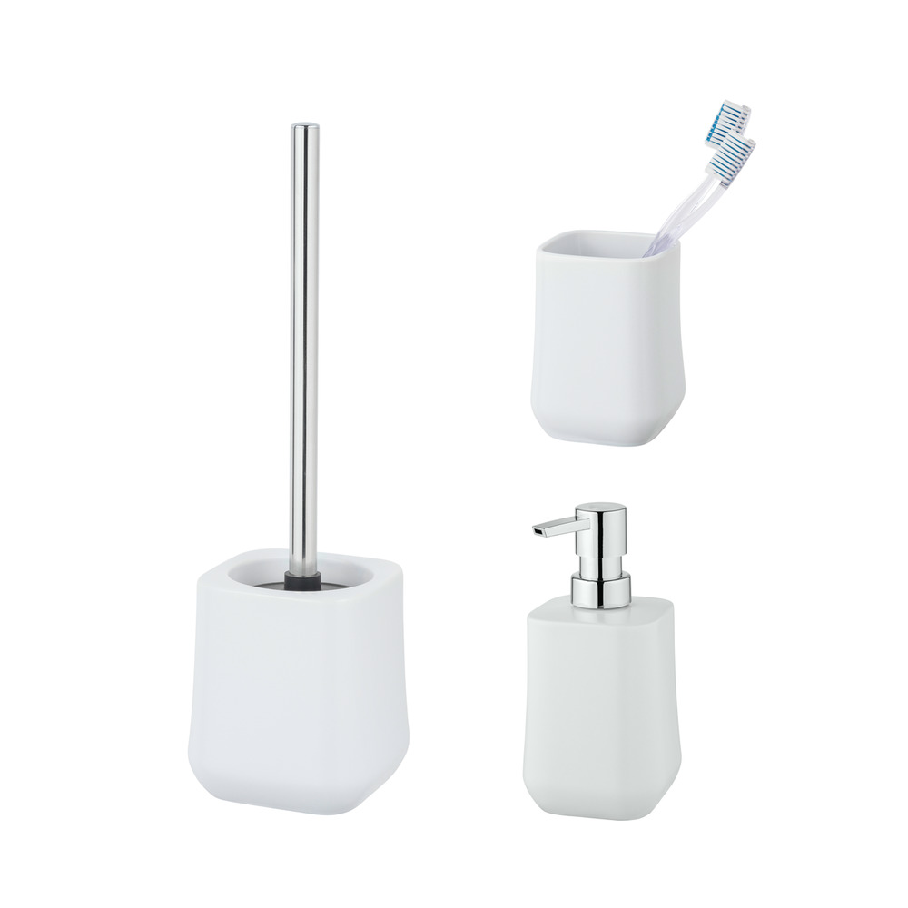 71399800 Keramik Bad-Accessoire Set Mod. ADINE Weiß, 3-teilig