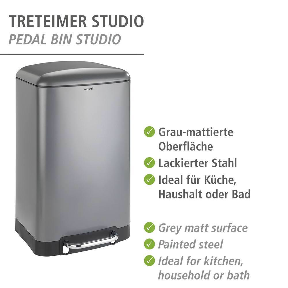 54921100_treteimer-studio3 STUDIO grau Treteimer, 30 Liter, Easy Close
