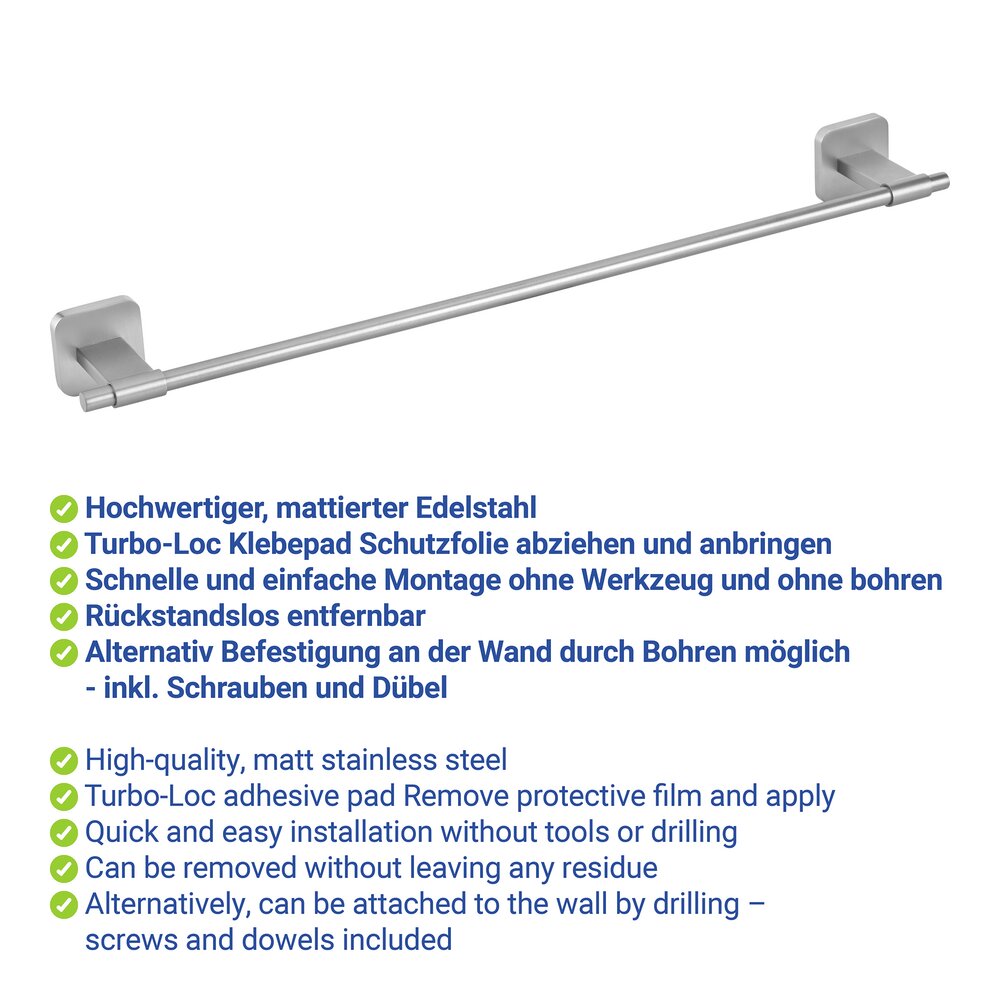 Uno PORTO matt Turbo-Loc® 60 cm Badetuchstange