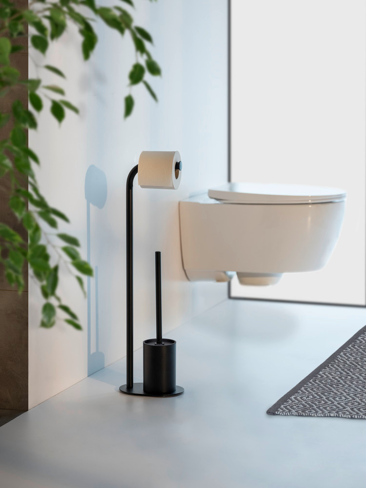 LEVANTE schwarz Stand WC-Garnitur aus Stahl