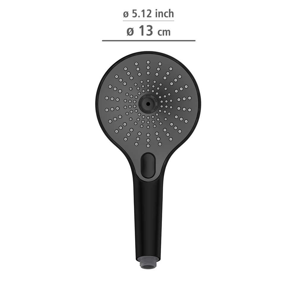 ULTIMATE Shower schwarz Brause 3 Strahlarten Ø13cm