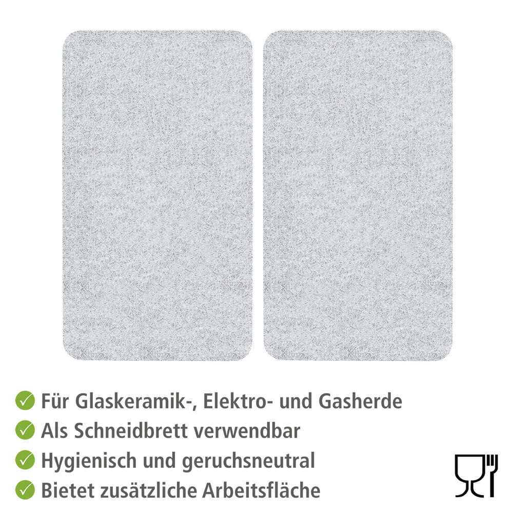TRANSPARENT 2er-Set Herdabdeckplatten aus Glas