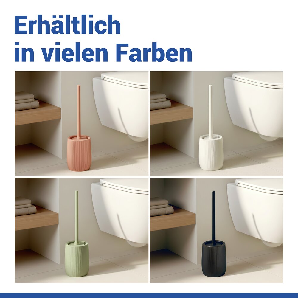 FABLO braun WC-Garnitur, Bürstenkopf aus Silikon