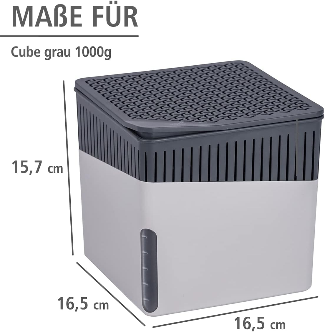 CUBE grau Entfeuchter 1000g, 2er-Set